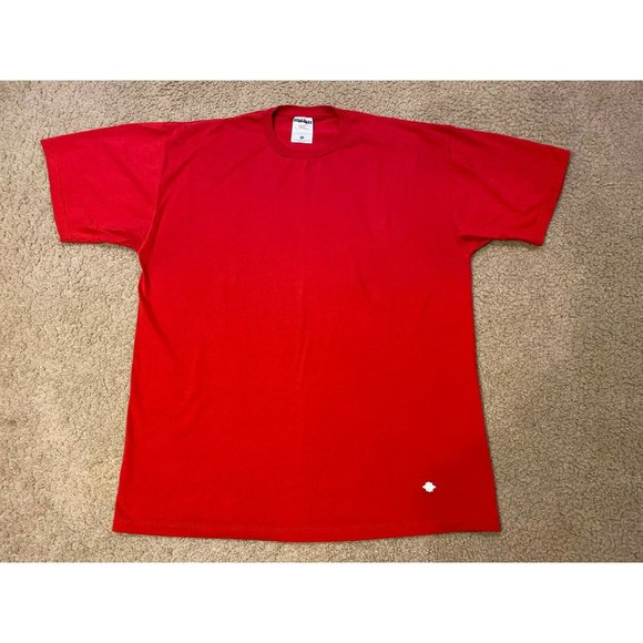 Jerzees Womens Blank Red T-Shirt Vintage Cotton Embroidered Made In USA Large - Picture 1 of 6